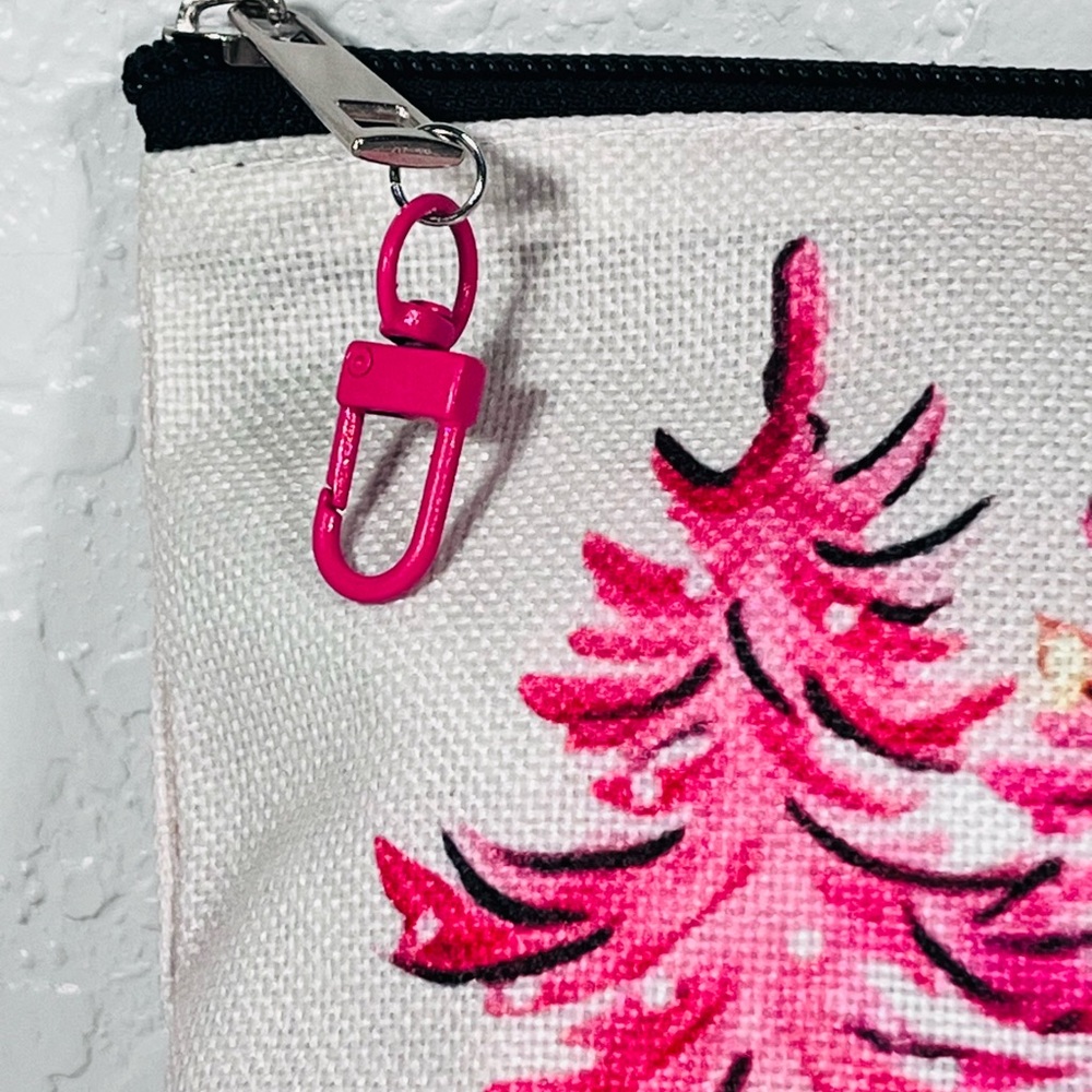 Festive Pink Tree Pouch - Picture 2 of 9